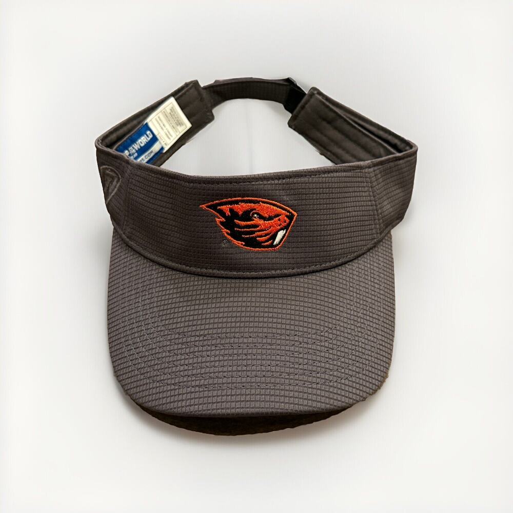 Top Of The World Unisex Gray Oregon State Beaver Visor Hat Cap Embroidered Logo